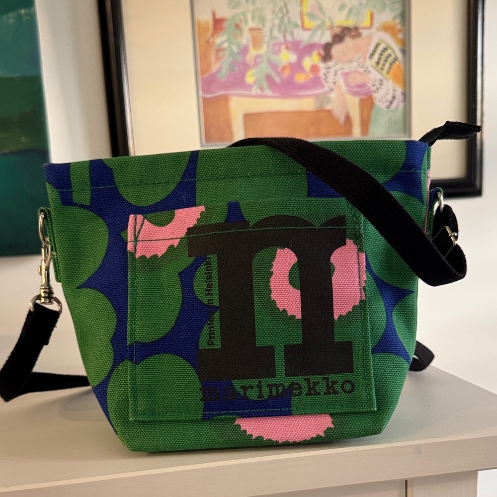 Marimekko Mono City Pink Green Compact Tote Bag Pulloposti Design